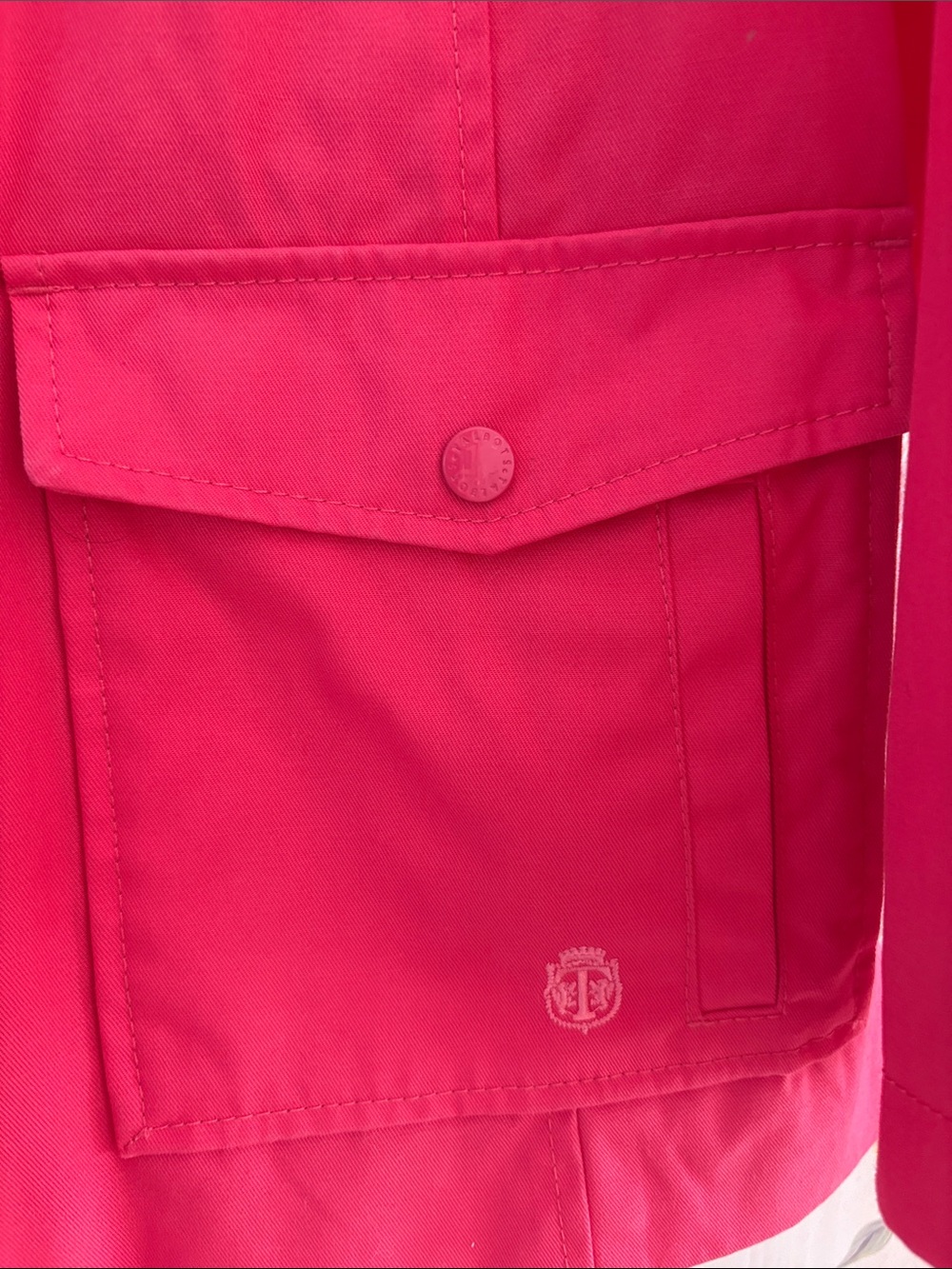 Talbots Rose Colored Hooded Cotton Swing Rain Jacket with Gingham Lining - Picture 4 of 11